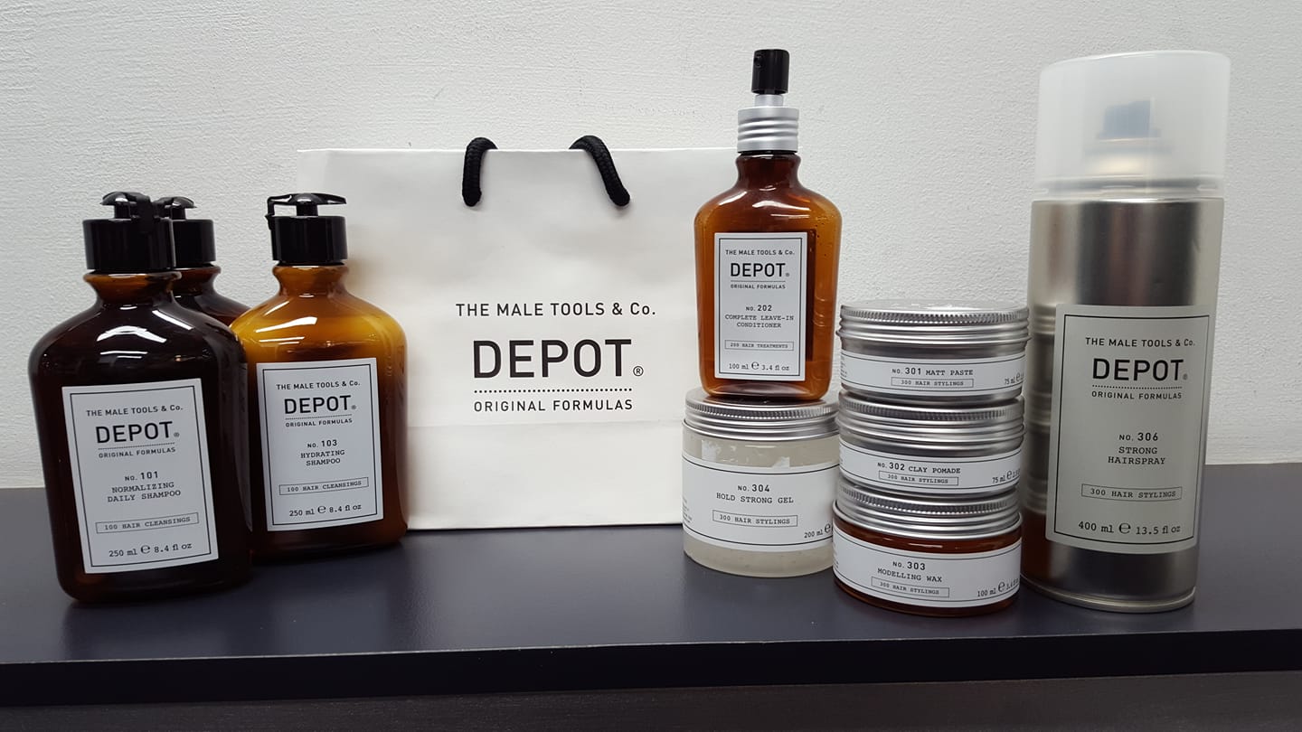 we stock a large range of popular 'depot' brand hair care and grooming products at The Brisbane city Barber Shop