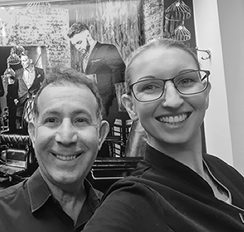Owner Joe Micale and Rhi, who is a very competent and experienced hair stylist in her own right, are part of the the Dynamic team at The Barber Room, traditional barber shop in the Brisbane city CBD