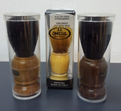 you can purchase the best quality 'Omega' Brand shaving brushes in store credit cards welcome